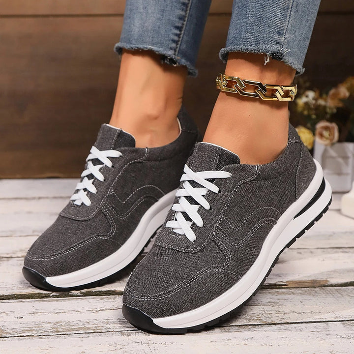 Stilla | Stilfulde Denim Platform Sneakers til Kvinder