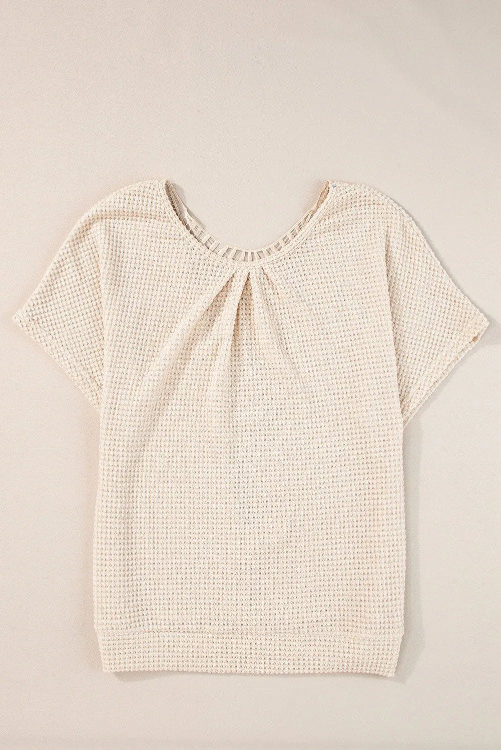 Stilla | Plus Size Struktureret Blonde Rund Hals Kort Ærmet T-Shirt