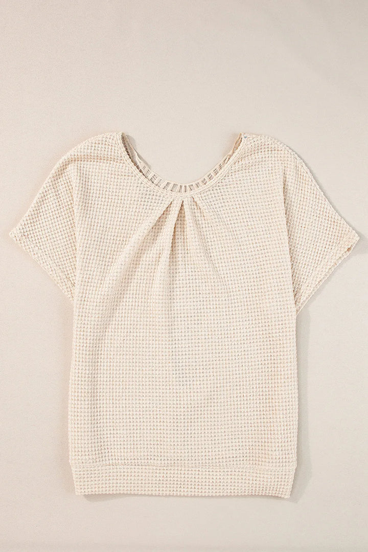 Stilla | Plus Size Struktureret Blonde Rund Hals Kort Ærmet T-Shirt