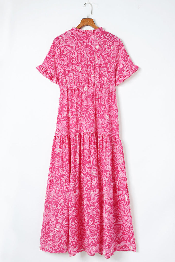Stilla | Print Flounce Sleeve Maxi Kjole