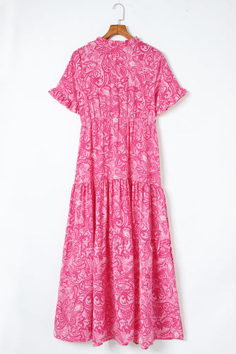 Stilla | Print Flounce Sleeve Maxi Kjole