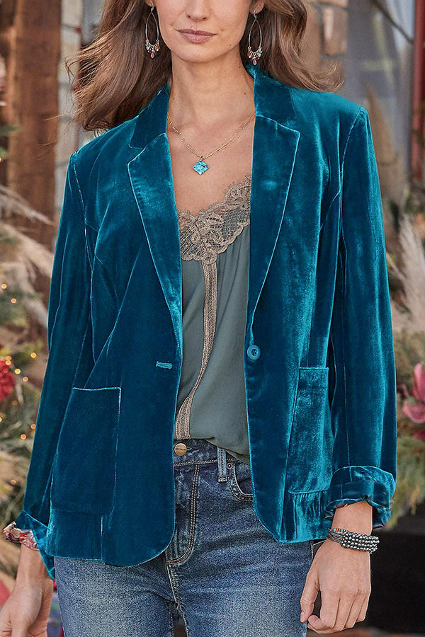 Stilla | Samt Cropped Top lille Blazer