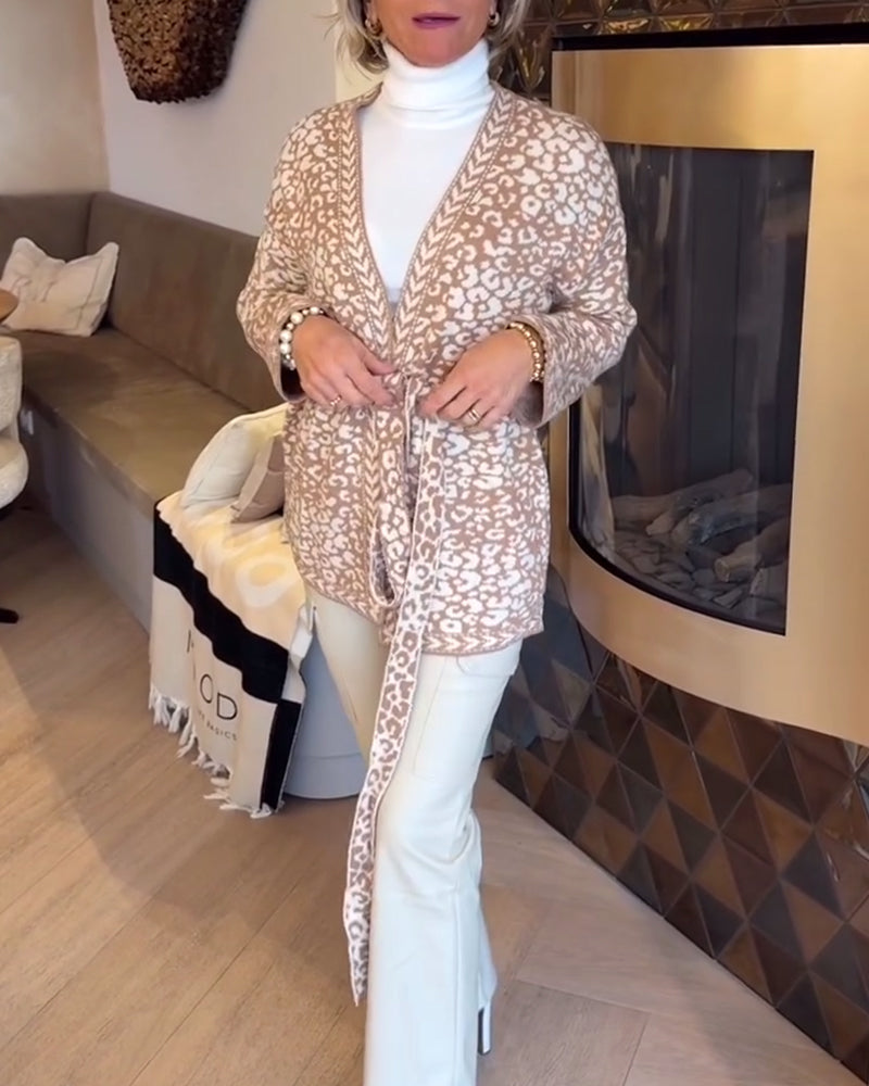 Stilla | Knapløs Schnürmitte leopardjacquard