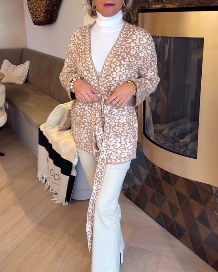 Stilla | Knapløs Schnürmitte leopardjacquard