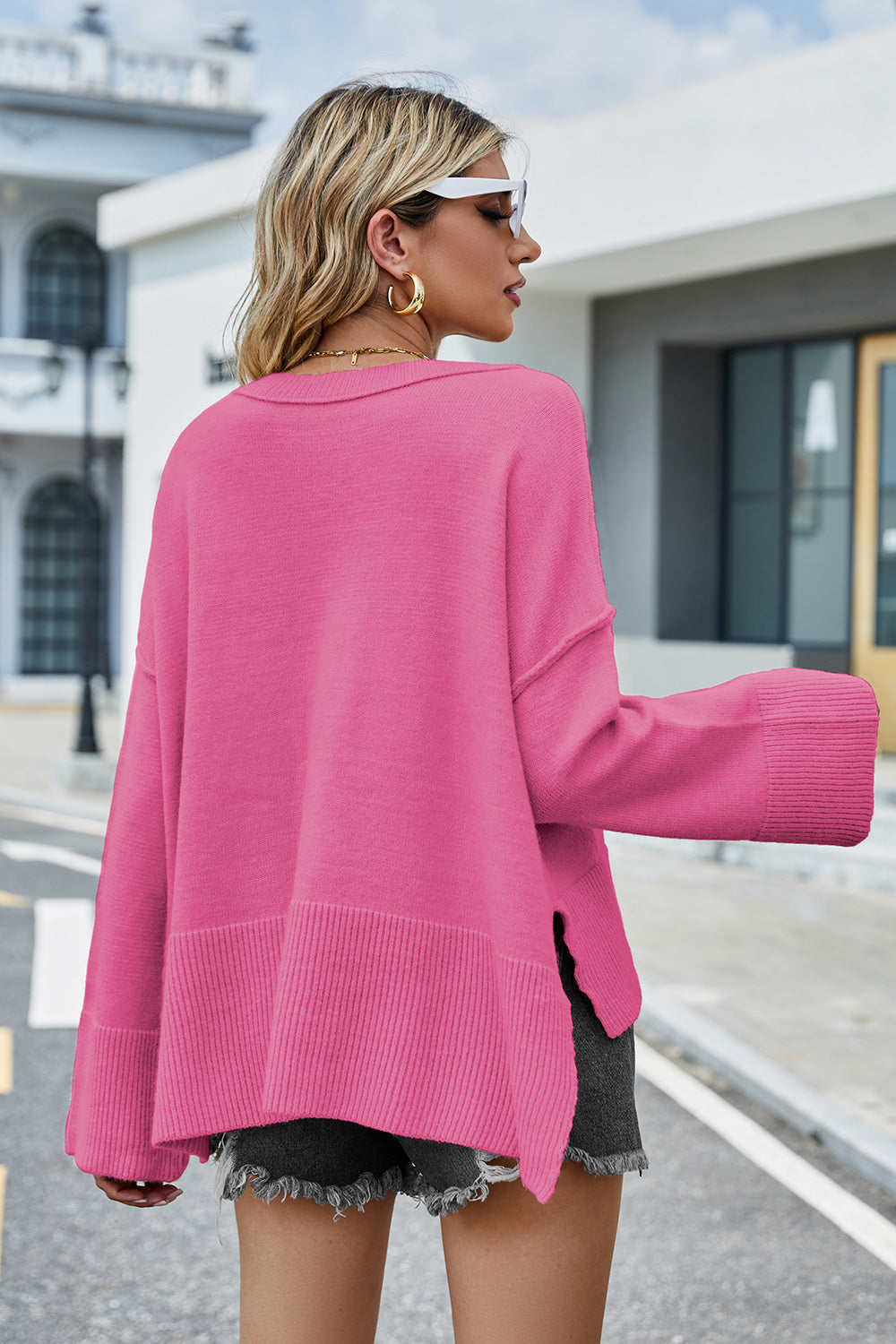 Stilla | Lav Slids Rund Hals Langærmet Sweatshirt
