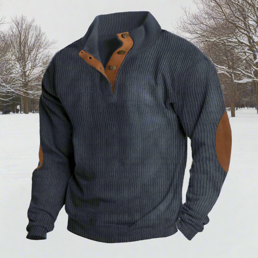 Stilla | Niccolò Ribbede Ståkrave Sweater Suede Albue-patches Sweater