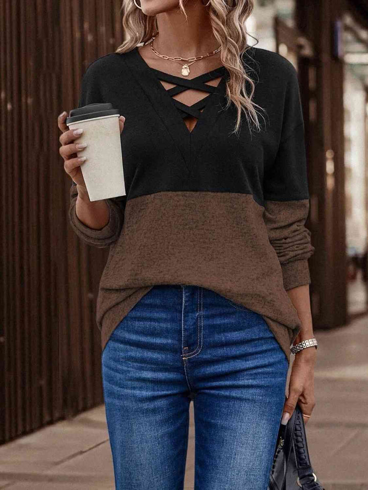 Stilla | Tone Crisscross Detalje Sweatshirt