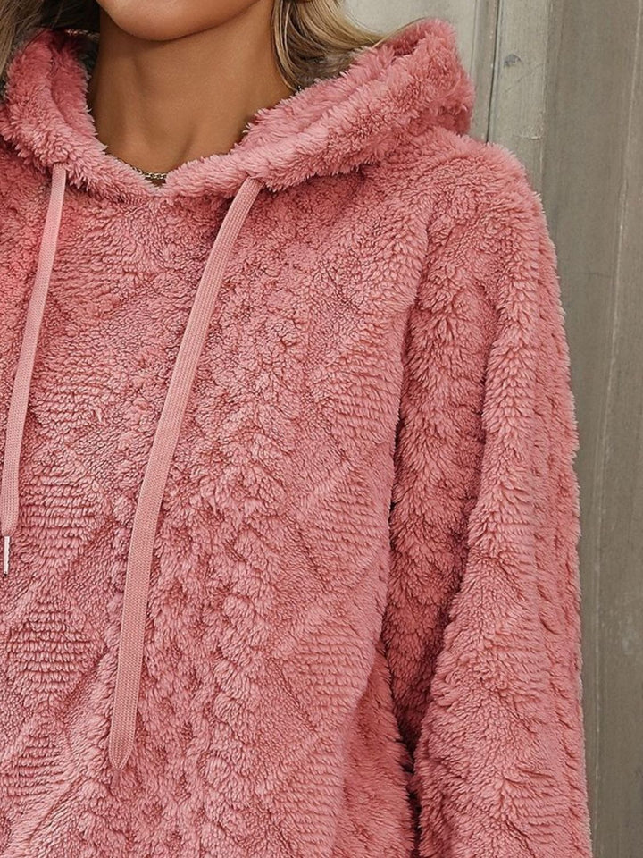 Stilla | Fleece Hættetrøje Med Lange Ærmer og Snøre