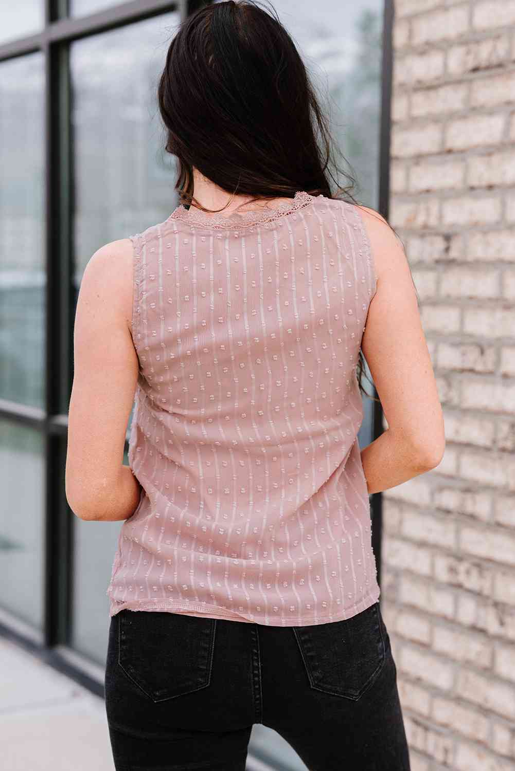 Stilla | Swiss Dot Blonde Detalje Dyk Tank