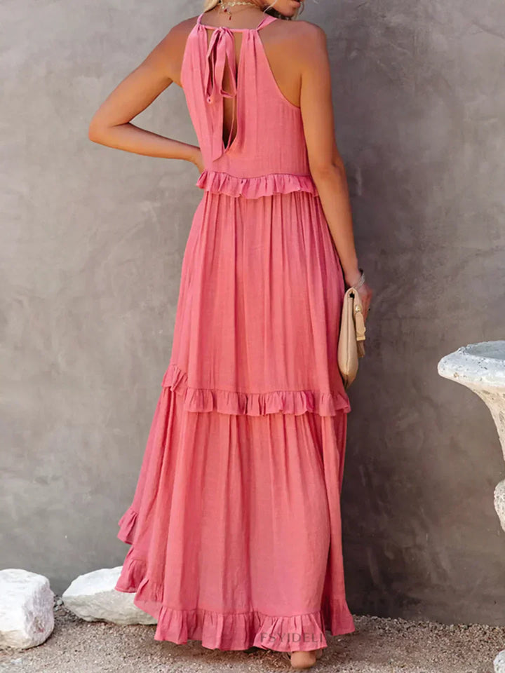 Stilla | Halter Ruffle Max Kjole