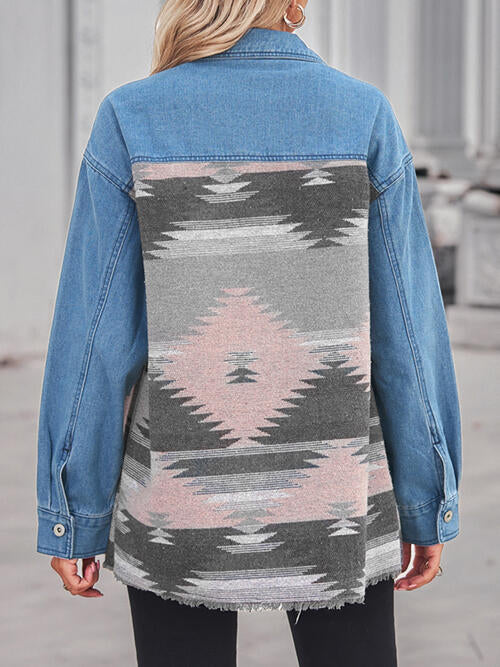Stilla | Raw Hem Knapper Denim Jakke