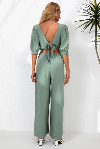 Stilla | Neck Halv Ærme Jumpsuit