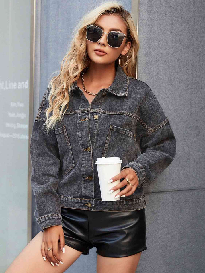 Stilla | Nakke Sunket Skulder Denim Jakke