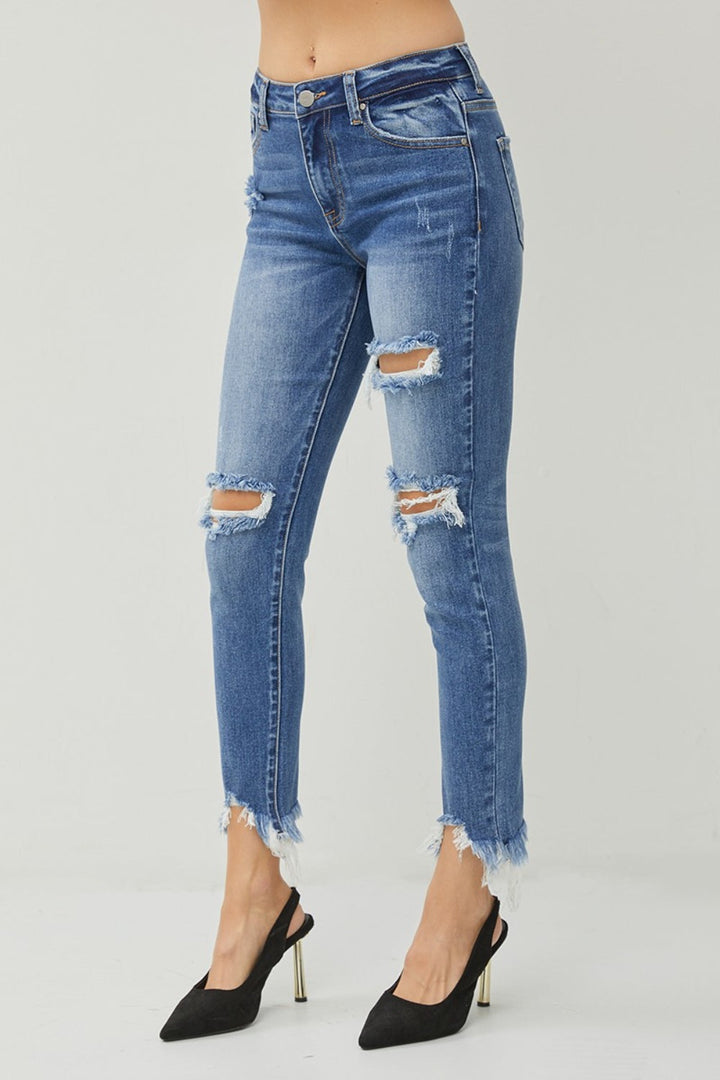 Stilla | Slidt Flosset Kant Slim Jeans