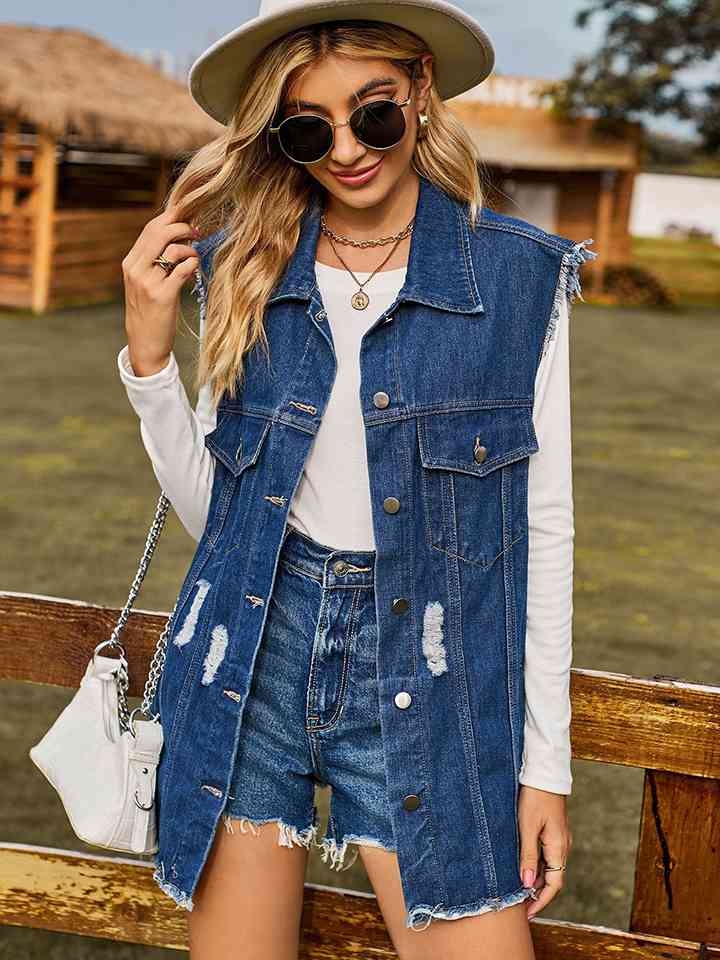 Stilla | Ærmeløs Denimjakke