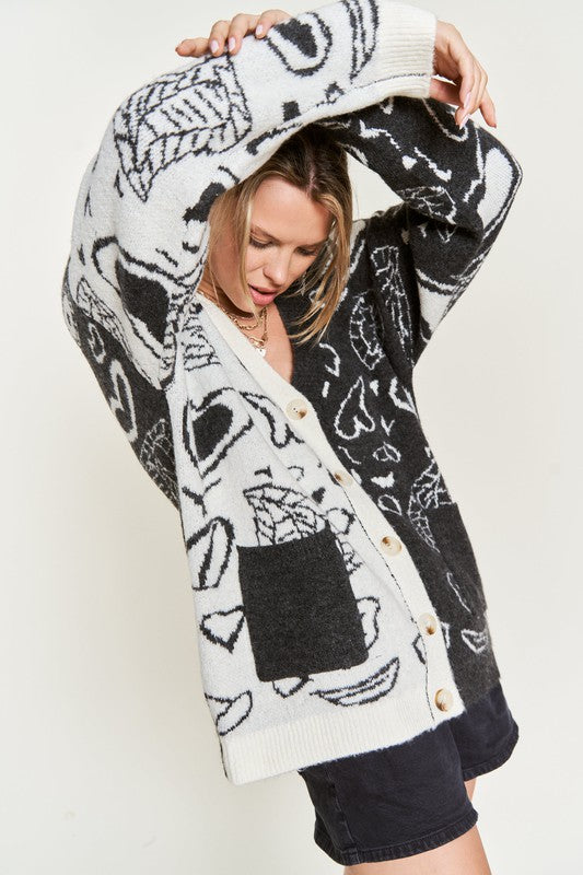 Stilla | Paisley Farveblok Cardigan