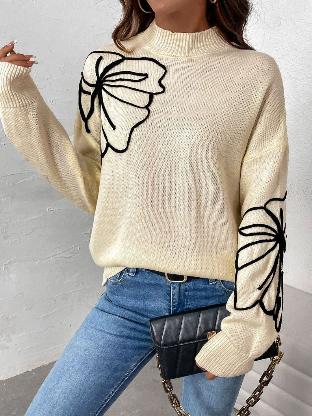 Stilla | Pullover Perfee med lange ærmer, ståkrave og dybe skuldre