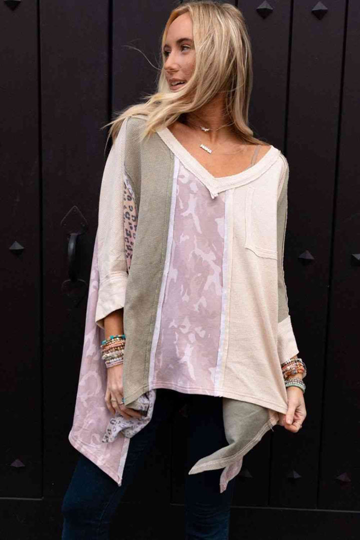 Stilla | Farveblok V-hals Top