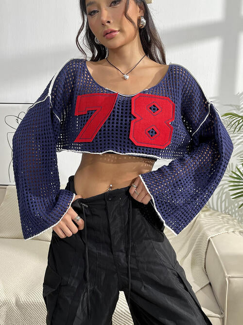 Stilla | Patches Langærmet Crop Strik Top