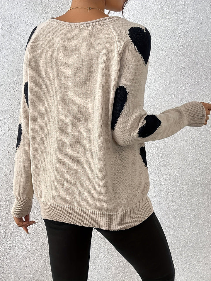 Stilla | Cozy Sweater med Et Hjerte Mønster til En Romantisk Vinter Stil