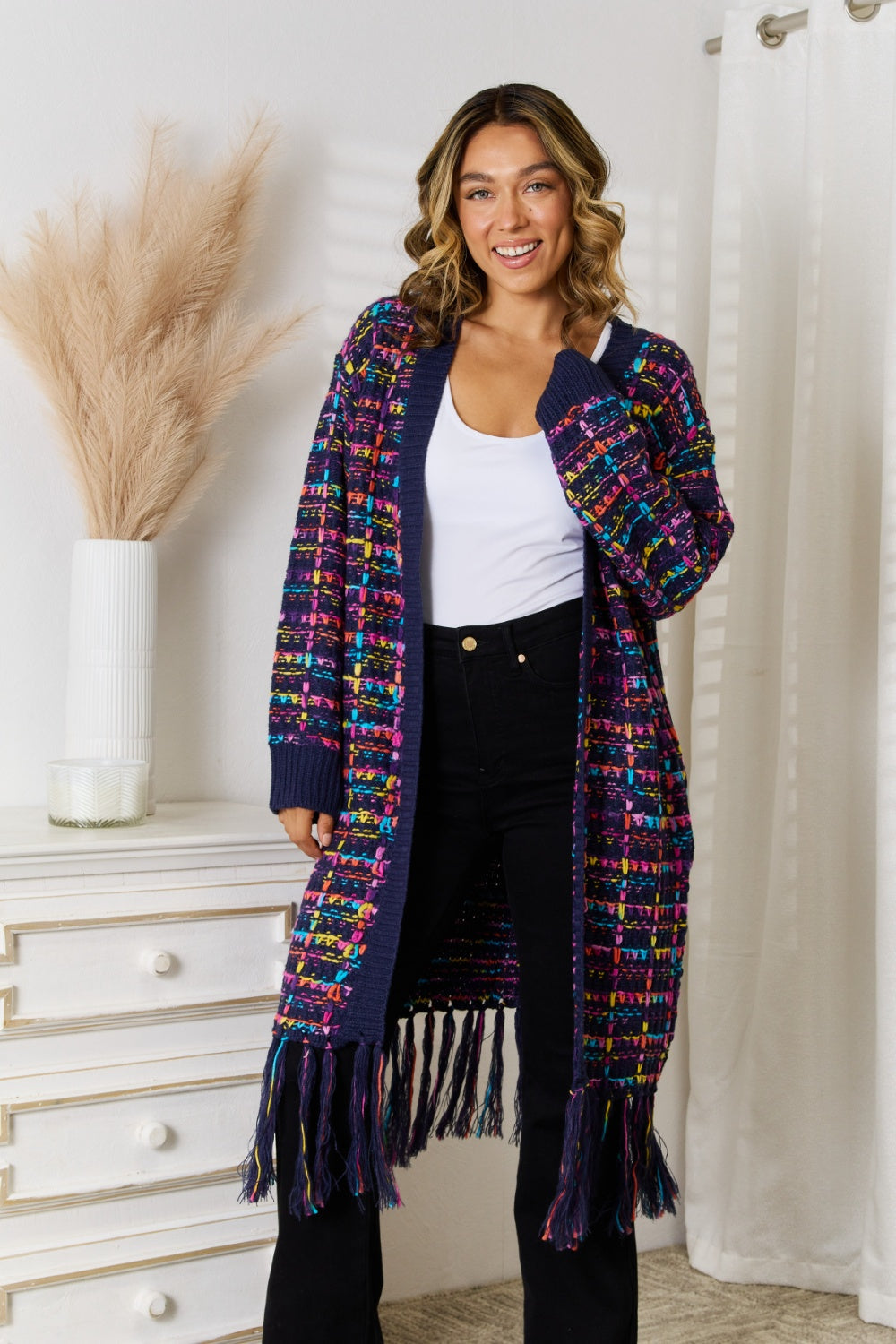 Stilla | Wings Fringe Hem Åben Front Cardigan