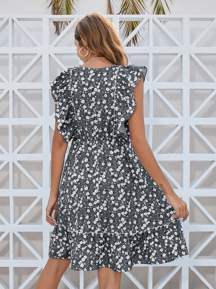 Stilla | Ditsy Floral Surplice Mini Kjole