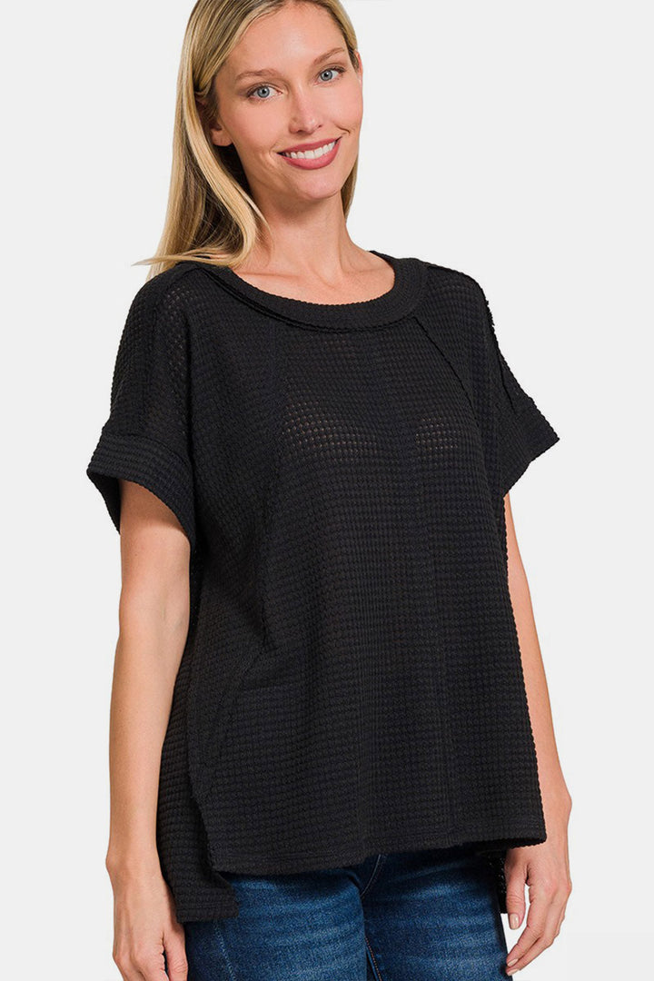 Stilla | Vaffel Eksponeret-Søm Kortærmet T-Shirt