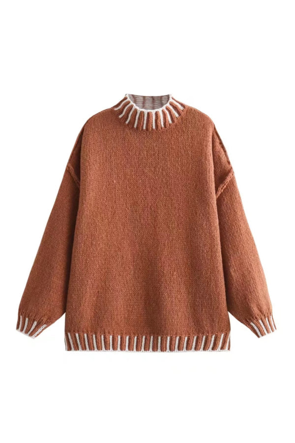 Stilla | Cozy Rullehals Sweater med Farveblokmønster