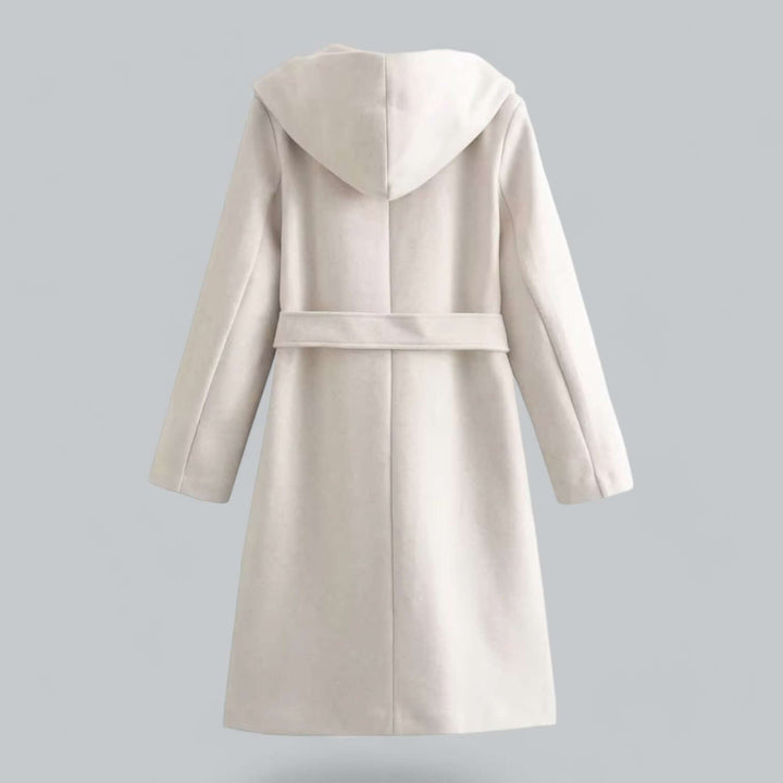 Stilla | Dame Hoodie Lang Trenchcoat
