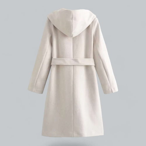 Stilla | Dame Hoodie Lang Trenchcoat
