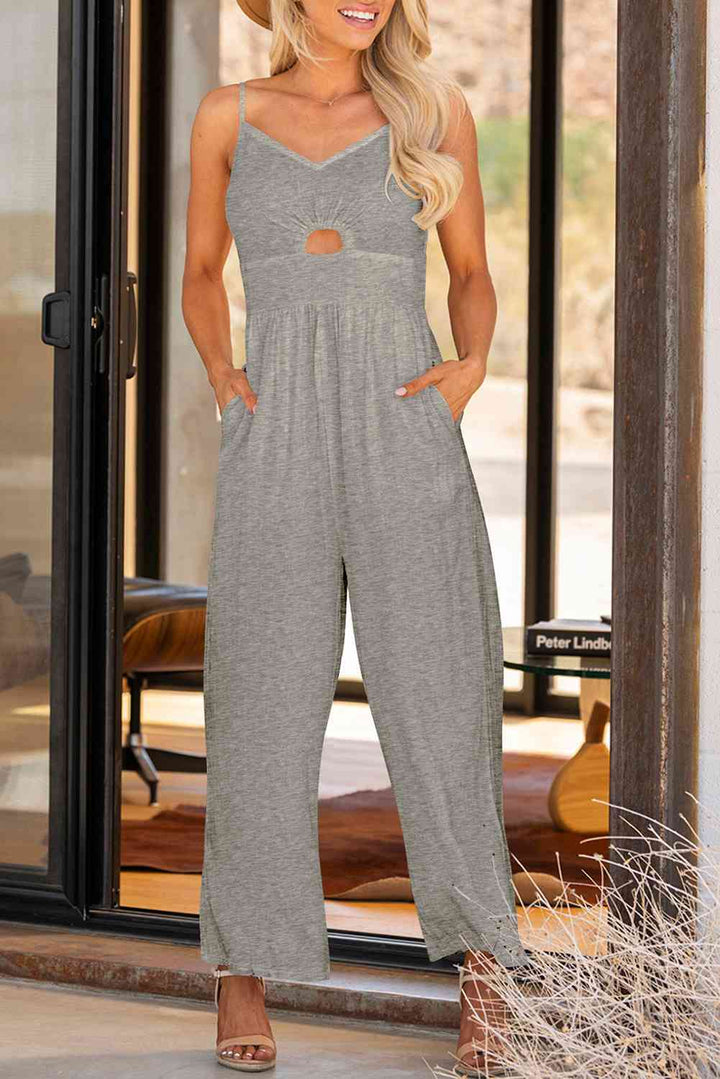 Stilla | Spaghetti Strap Bred Benet Jumpsuit