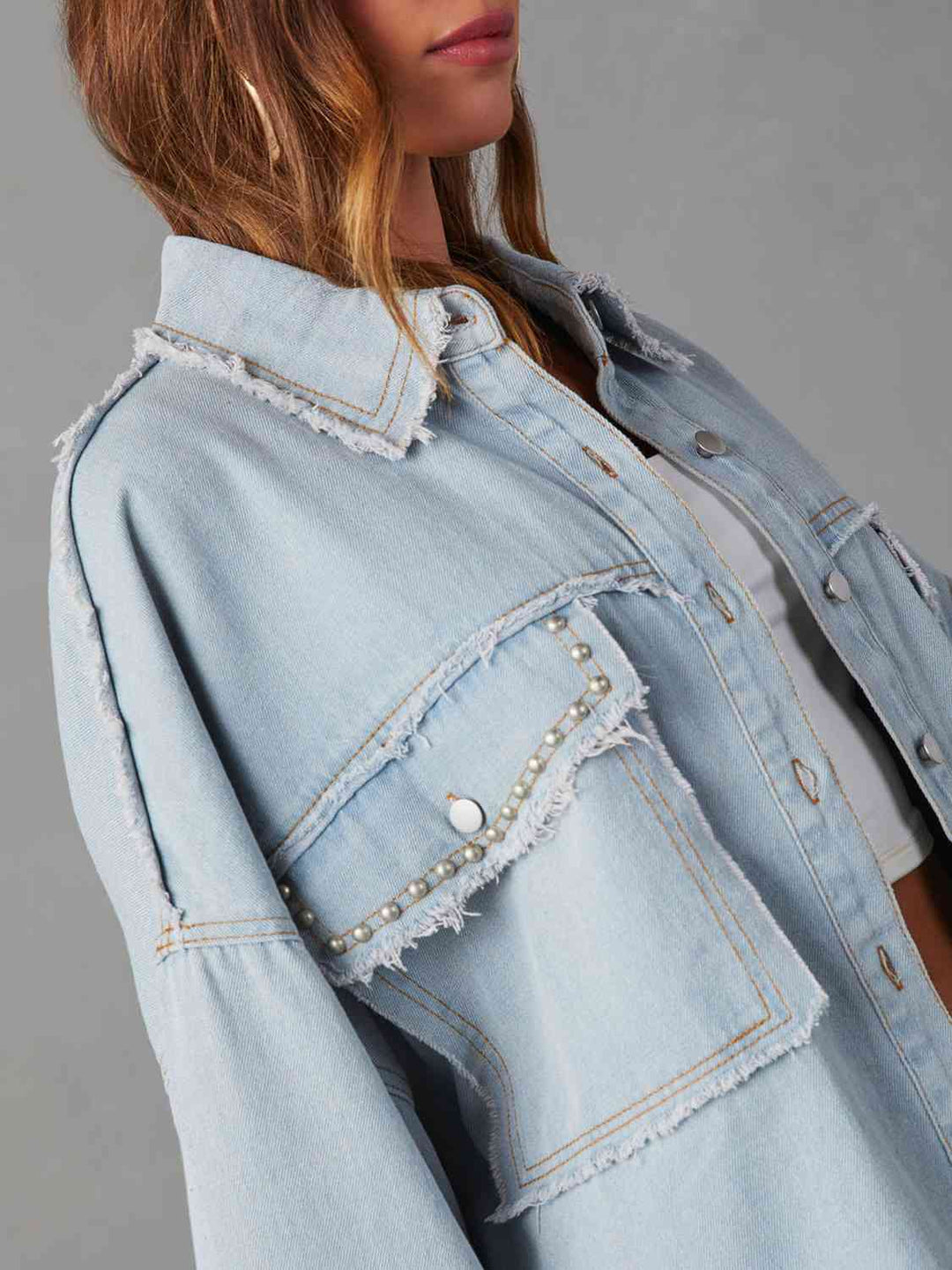 Stilla | Down Rå Kant Denim Jakke