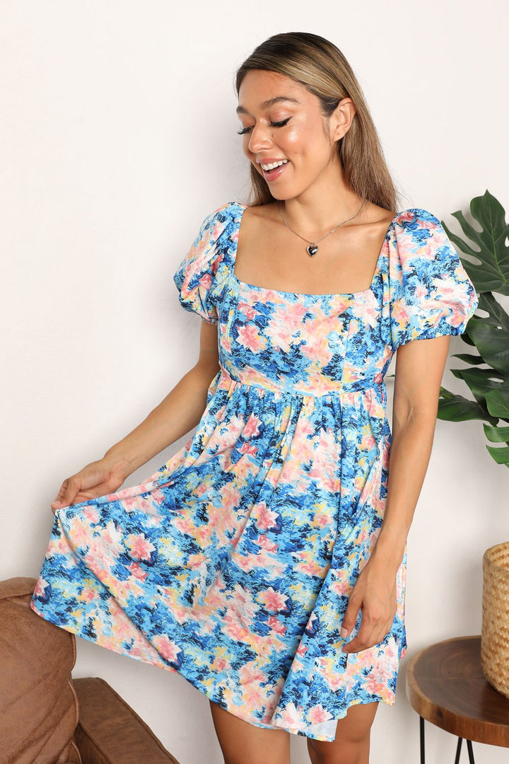 Stilla | Square Neck Puff Sleeve Dress