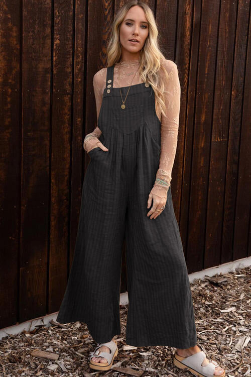 Stilla | Knapperet Bred Benet Overalls