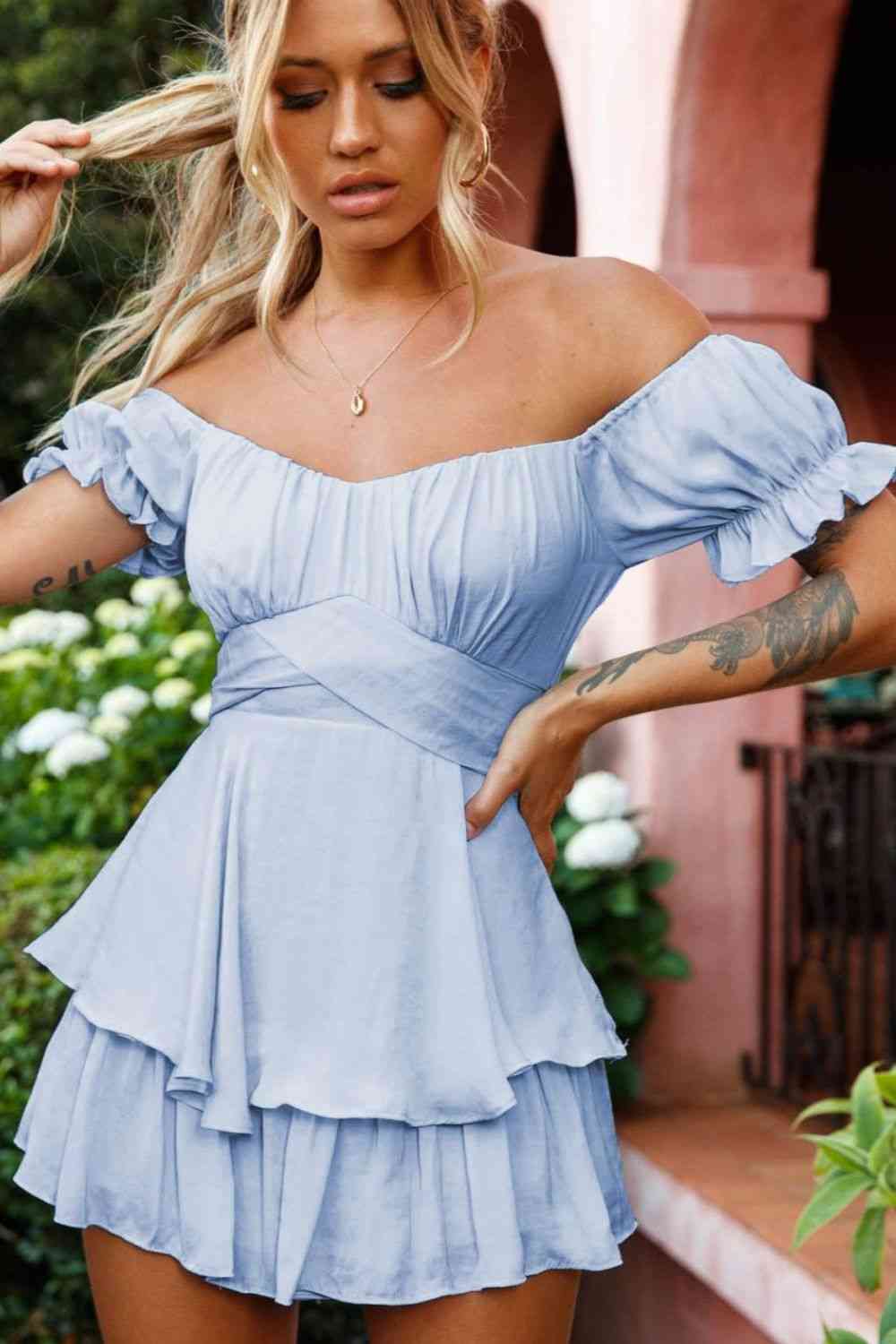 Stilla | Skulder Flounce Ærme Romper