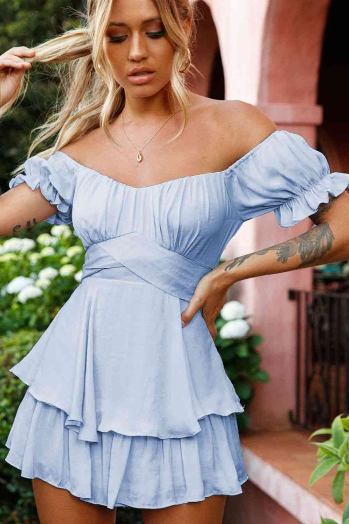 Stilla | Skulder Flounce Ærme Romper