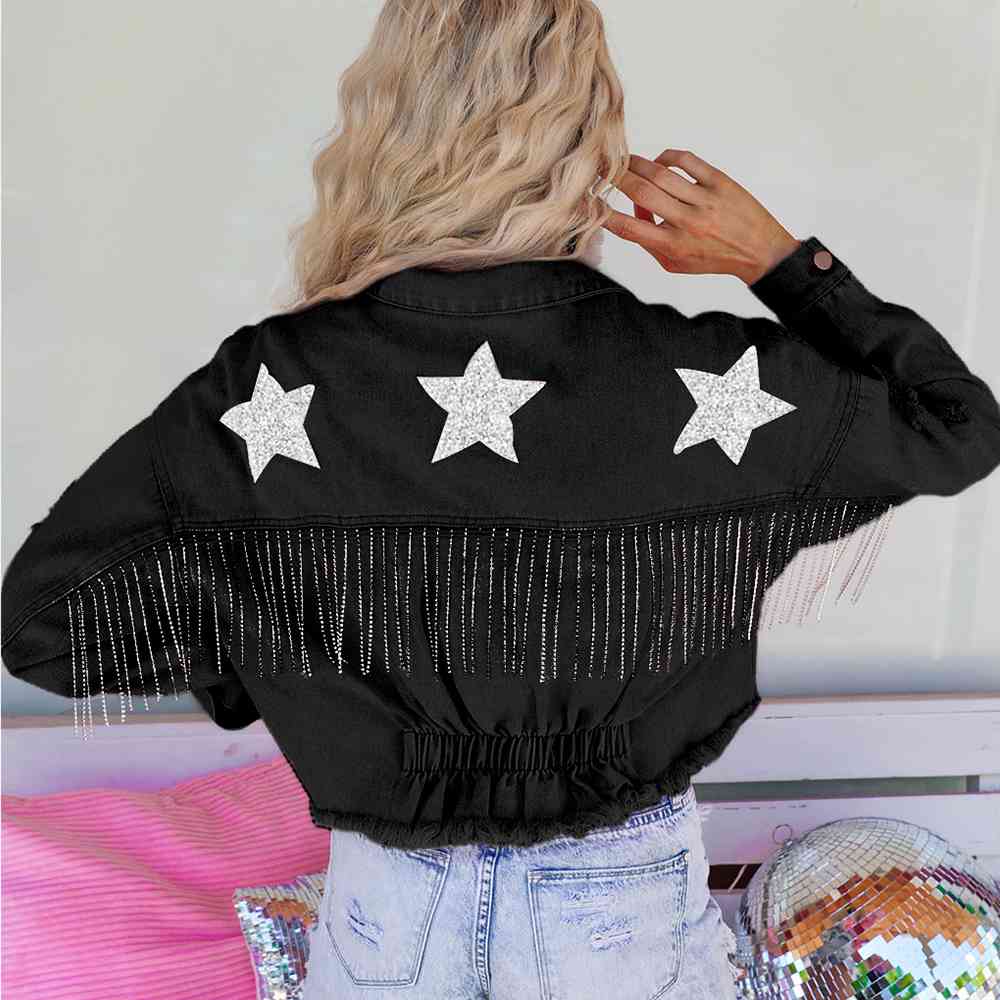 Stilla | Raw Hem Dropped Shoulder Denim Jakke