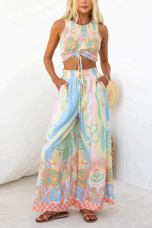 Stilla | Floral Print Elastisk Talje Sæt