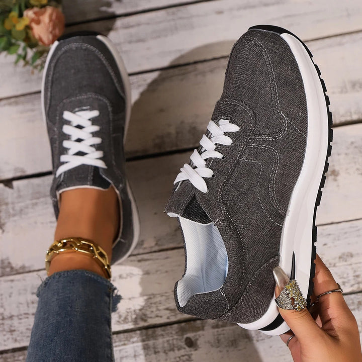 Stilla | Stilfulde Denim Platform Sneakers til Kvinder