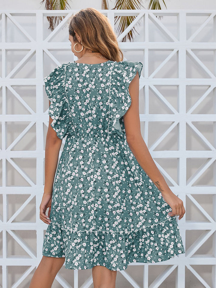 Stilla | Ditsy Floral Surplice Mini Kjole