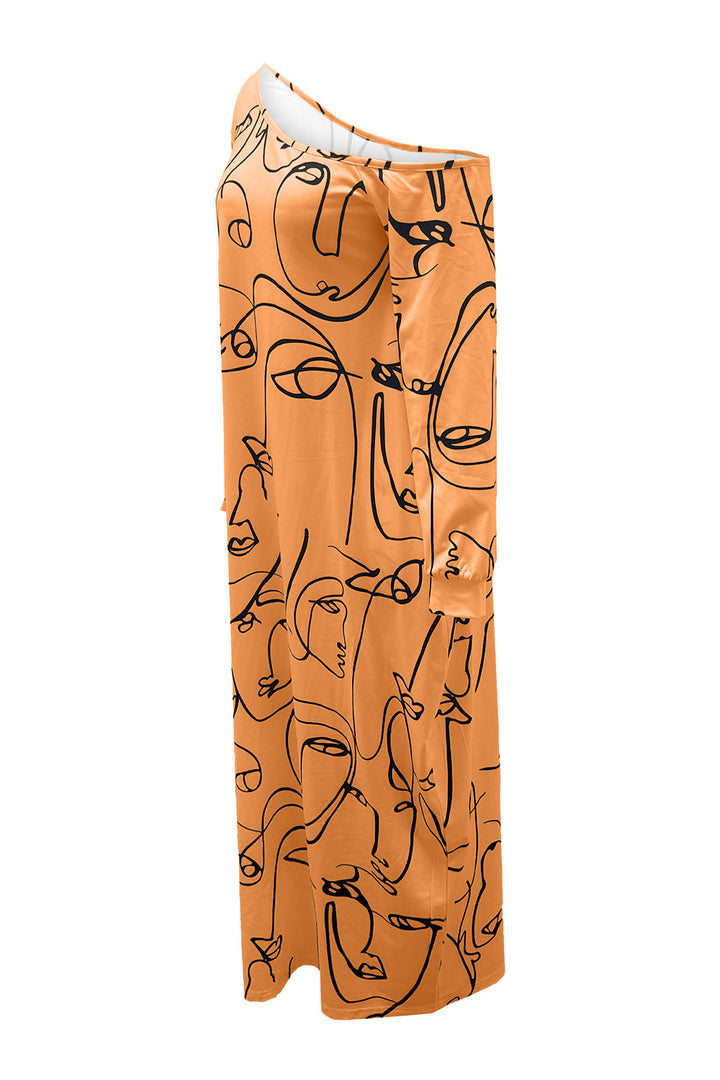 Stilla | Single Shoulder Lantern Sleeve Maxi Dress