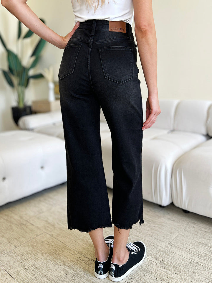 Stilla | Blå Fulde Størrelse Høj Talje Knap Flyn Jeans
