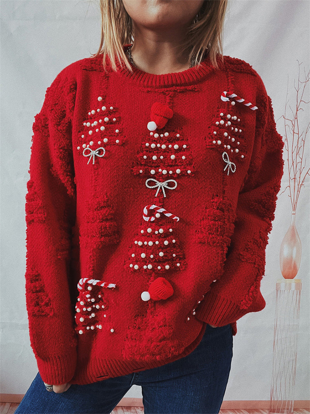 Stilla | Detaljeret Rund Hals Langærmet Sweater