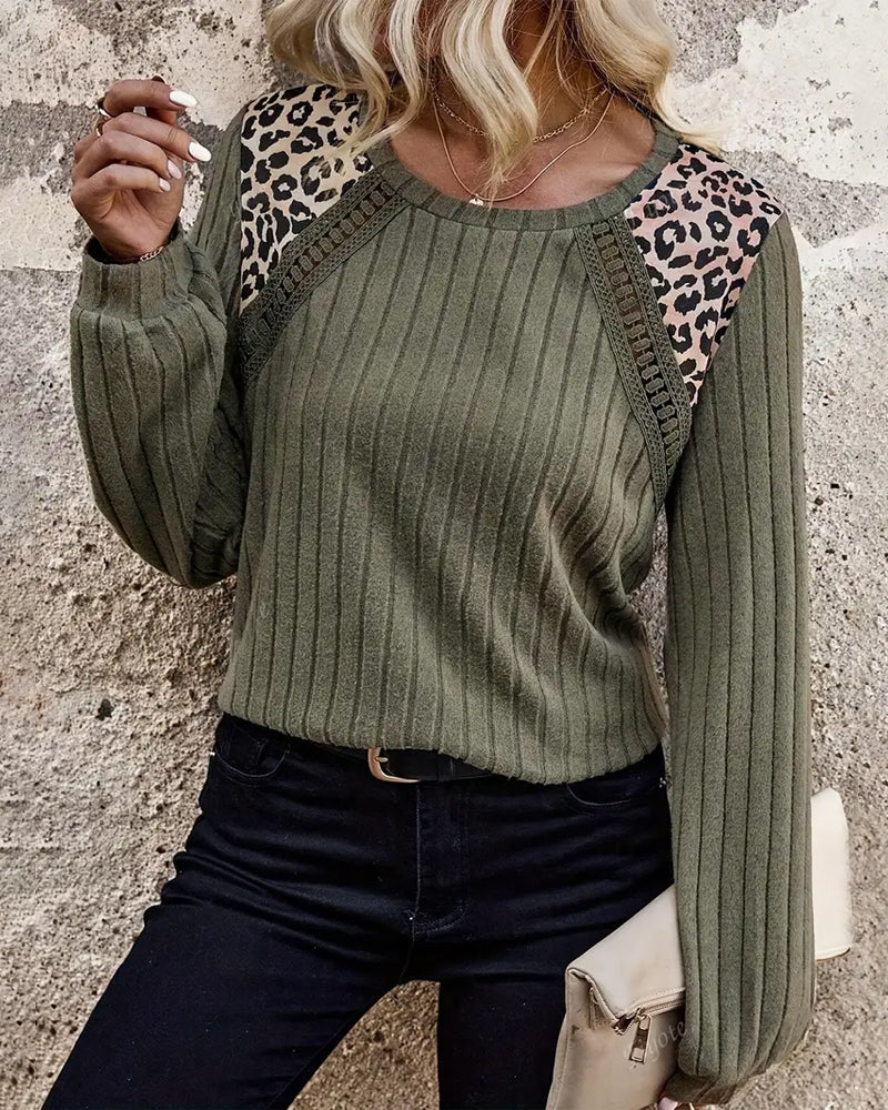 Stilla | Ribstrikket Leopardmønster