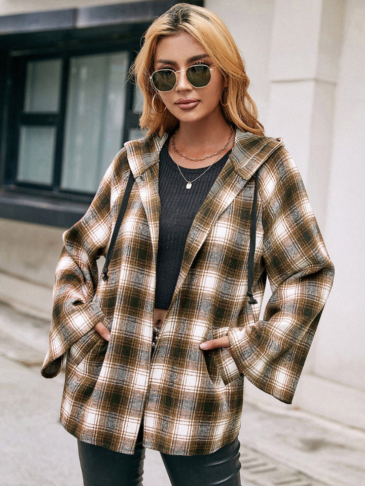 Stilla | Lane Pocketed Plaid Langærmet Hættetrøje