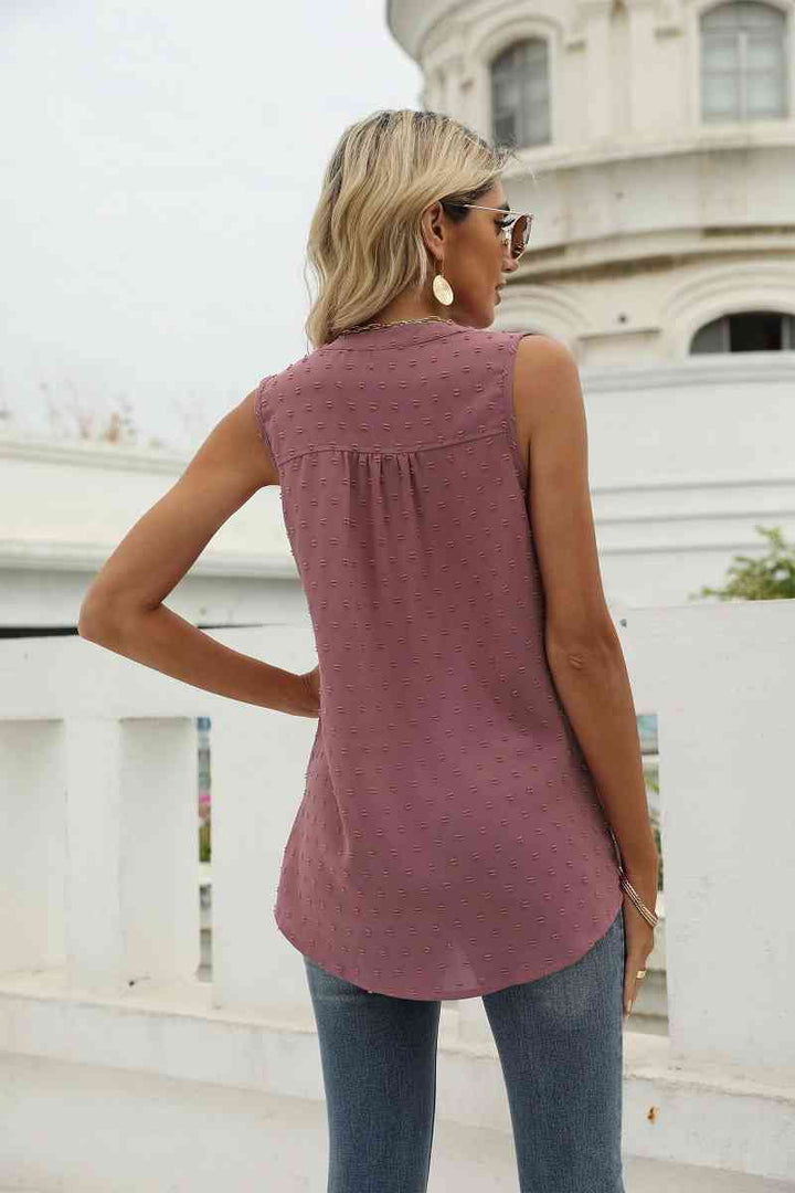 Stilla | Dot Notched Neck Tank
