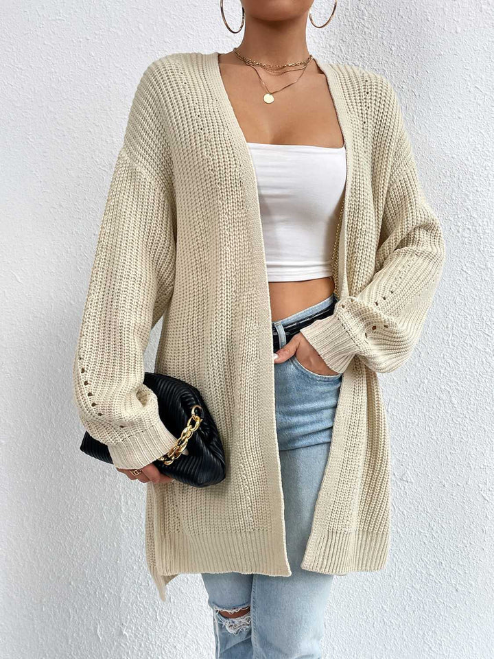 Stilla | Front Dropped Shoulder Slit Cardigan