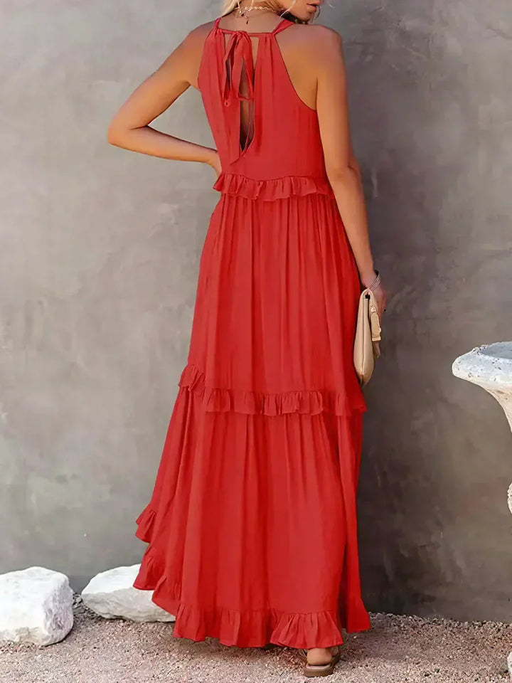 Stilla | Halter Ruffle Max Kjole