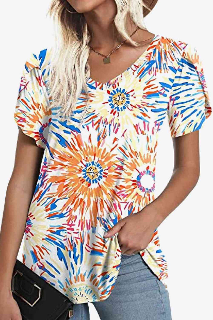 Stilla | Petal Sleeve V-hals Bluse