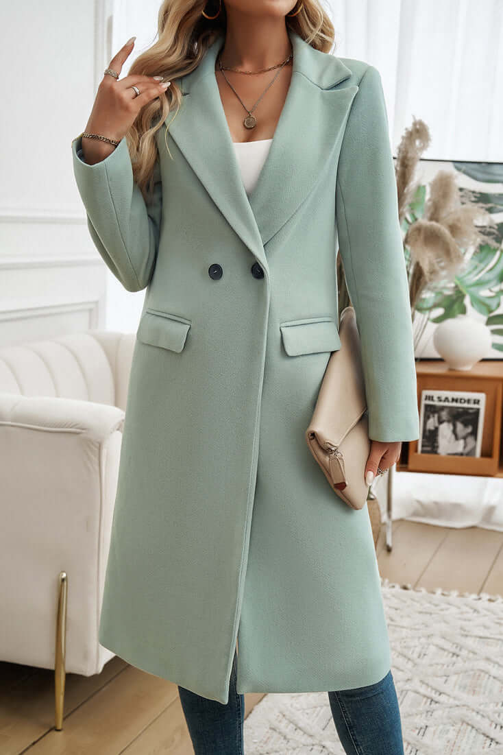 Stilla | Elegant Dobbeltknappet Langfrakke